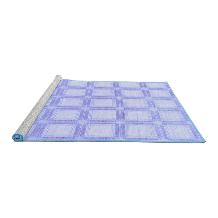 Sideview of Machine Washable Checkered Blue Modern Rug, wshabs1575blu