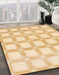 Abstract Sun Yellow Checkered Rug in Family Room, abs1575