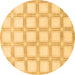 Round Checkered Brown Modern Rug, abs1575brn