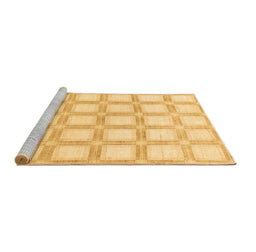 Sideview of Machine Washable Checkered Brown Modern Rug, wshabs1575brn