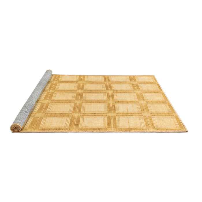 Sideview of Machine Washable Checkered Brown Modern Rug, wshabs1575brn
