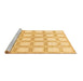 Sideview of Machine Washable Checkered Brown Modern Rug, wshabs1575brn