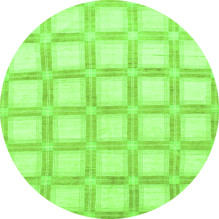 Round Checkered Green Modern Rug, abs1575grn