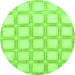 Round Checkered Green Modern Rug, abs1575grn