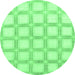 Round Checkered Emerald Green Modern Rug, abs1575emgrn