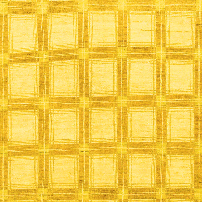 Machine Washable Checkered Yellow Modern Rug, wshabs1575yw