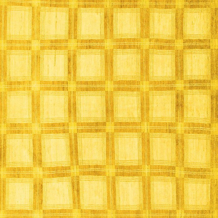 Square Machine Washable Checkered Yellow Modern Rug, wshabs1575yw