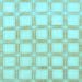 Square Machine Washable Checkered Light Blue Modern Rug, wshabs1575lblu