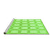 Sideview of Machine Washable Checkered Green Modern Area Rugs, wshabs1575grn
