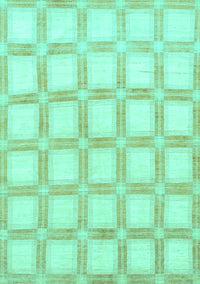 Checkered Turquoise Modern Rug, abs1575turq