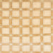 Square Abstract Sun Yellow Checkered Rug, abs1575