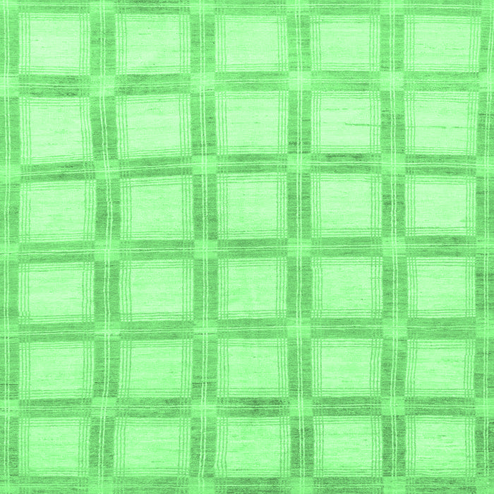 Square Machine Washable Checkered Emerald Green Modern Area Rugs, wshabs1575emgrn
