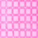 Square Machine Washable Checkered Pink Modern Rug, wshabs1575pnk