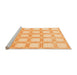 Sideview of Machine Washable Checkered Orange Modern Area Rugs, wshabs1575org