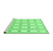 Sideview of Machine Washable Checkered Emerald Green Modern Area Rugs, wshabs1575emgrn