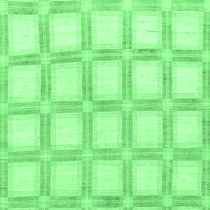 Machine Washable Checkered Emerald Green Modern Area Rugs, wshabs1575emgrn