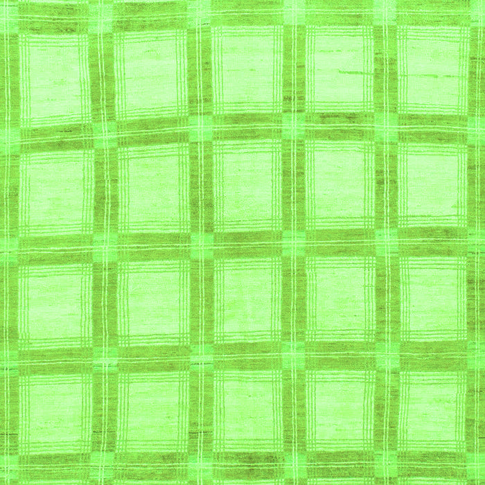 Machine Washable Checkered Green Modern Area Rugs, wshabs1575grn