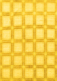 Checkered Yellow Modern Rug, abs1575yw