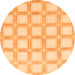 Round Checkered Orange Modern Rug, abs1575org