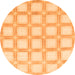 Round Machine Washable Checkered Orange Modern Area Rugs, wshabs1575org