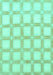 Machine Washable Checkered Turquoise Modern Area Rugs, wshabs1575turq