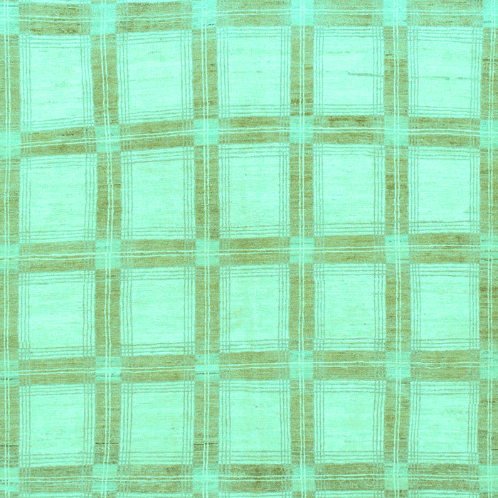 Machine Washable Checkered Turquoise Modern Area Rugs, wshabs1575turq