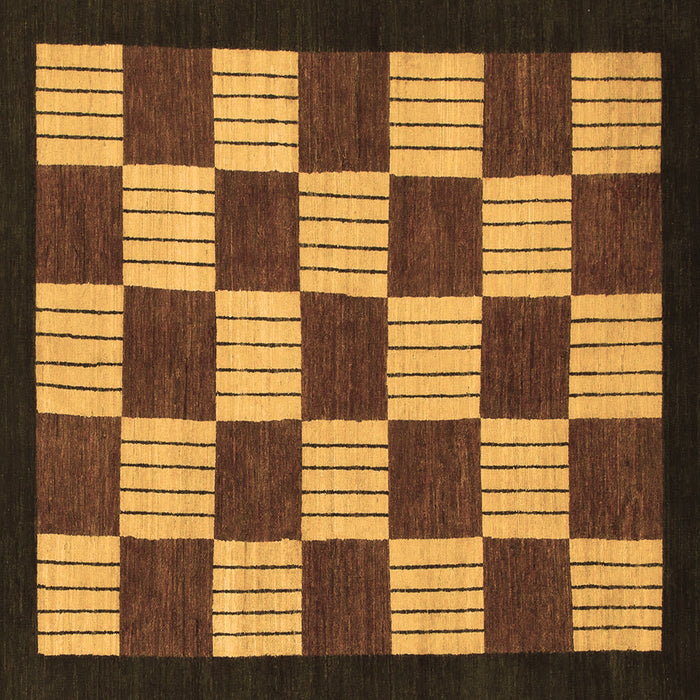 Square Checkered Brown Modern Rug, abs1576brn