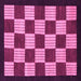 Square Machine Washable Checkered Pink Modern Rug, wshabs1576pnk