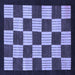 Square Machine Washable Checkered Blue Modern Rug, wshabs1576blu