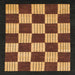 Square Machine Washable Abstract Bakers Brown Rug, wshabs1576