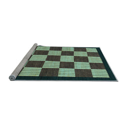 Sideview of Machine Washable Checkered Light Blue Modern Rug, wshabs1576lblu