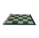 Sideview of Machine Washable Checkered Light Blue Modern Rug, wshabs1576lblu