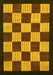 Machine Washable Checkered Yellow Modern Rug, wshabs1576yw