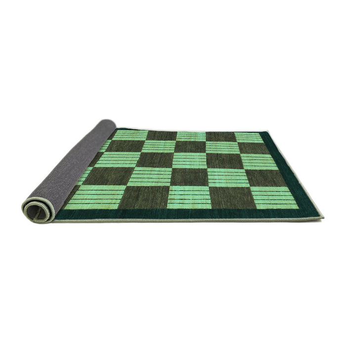 Sideview of Checkered Turquoise Modern Rug, abs1576turq