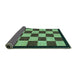 Sideview of Checkered Turquoise Modern Rug, abs1576turq