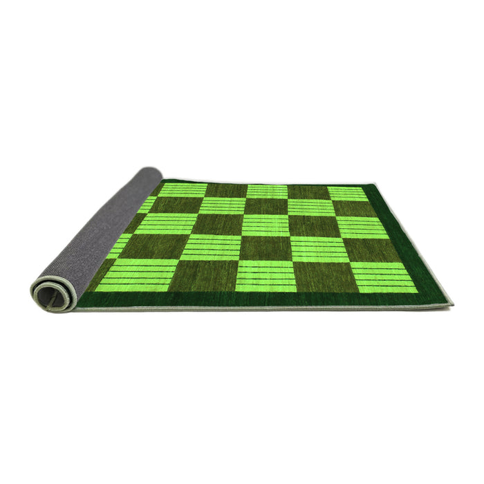 Sideview of Checkered Green Modern Rug, abs1576grn