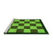 Sideview of Machine Washable Checkered Green Modern Area Rugs, wshabs1576grn