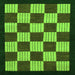 Square Machine Washable Checkered Green Modern Area Rugs, wshabs1576grn