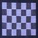 Square Checkered Blue Modern Rug, abs1576blu