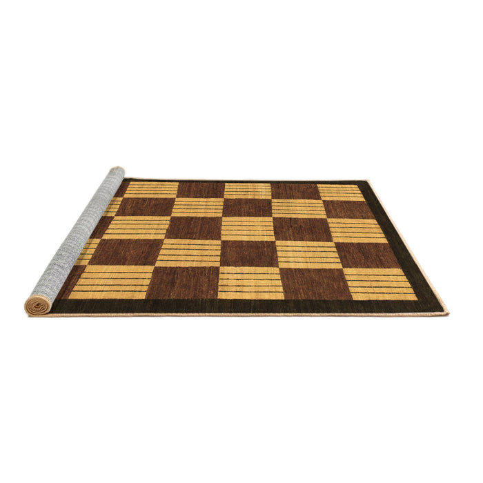 Sideview of Machine Washable Checkered Brown Modern Rug, wshabs1576brn