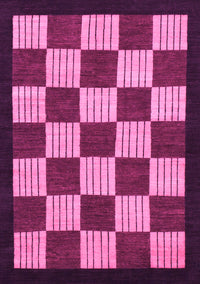 Checkered Pink Modern Rug, abs1576pnk