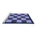 Sideview of Machine Washable Checkered Blue Modern Rug, wshabs1576blu