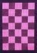 Machine Washable Checkered Purple Modern Area Rugs, wshabs1576pur