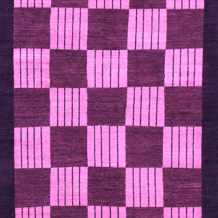 Machine Washable Checkered Purple Modern Area Rugs, wshabs1576pur