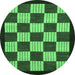 Round Checkered Emerald Green Modern Rug, abs1576emgrn