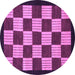 Round Checkered Purple Modern Rug, abs1576pur