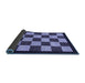 Sideview of Checkered Blue Modern Rug, abs1576blu