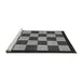 Sideview of Machine Washable Checkered Gray Modern Rug, wshabs1576gry