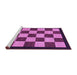 Sideview of Machine Washable Checkered Purple Modern Area Rugs, wshabs1576pur