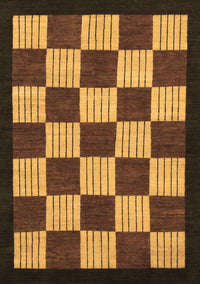 Checkered Brown Modern Rug, abs1576brn